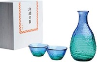 TOYO-SASAKI GLASS 东洋佐佐木 珊瑚海系列 渐变蓝色清酒杯壶套装（一壶两杯）G604-M77
