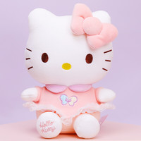 Hello Kitty 正版凯蒂猫公仔猫咪玩偶安抚毛绒玩具布娃娃靠垫枕头 送女友老婆男女孩生日礼物女生闺蜜创意礼品布娃娃陪睡觉 23cm裙装蝴蝶款