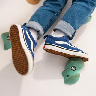 Vans范斯童鞋官方Ward Slip-On蓝色一脚蹬复古小童板鞋