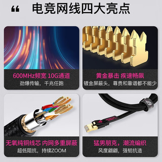 华硕（ASUS） ROG/玩家国度 ZOOM CAT7万兆七类电竞网线 华硕路由器网线家用WIFI 3M