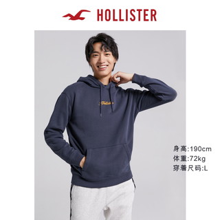 Hollister美式潮流日常抓绒刺绣Logo款卫衣帽衫上衣 男 322393-1 红色 S