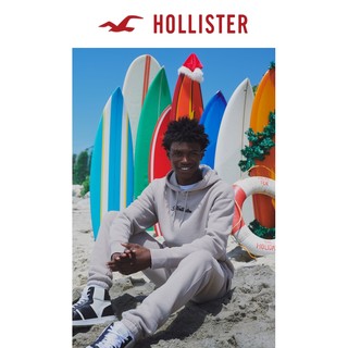 Hollister美式潮流日常抓绒刺绣Logo款卫衣帽衫上衣 男 322393-1 浅蓝色 XL