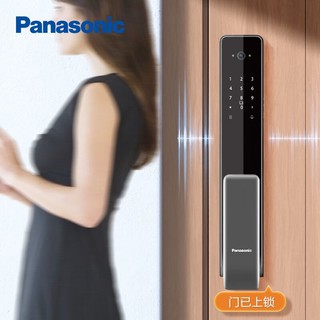 Panasonic 松下 指纹锁智能门锁密码锁电子锁 可视猫眼视频锁 EMW4114YH金色