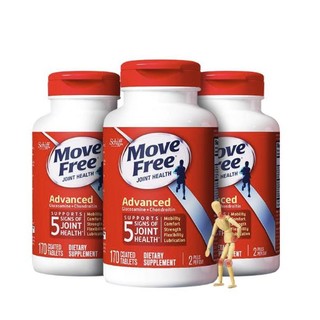Move Free 益节 维骨力氨糖硫酸软骨素钙片含MSM 美国进口骨维力 足量氨糖红瓶170粒*3