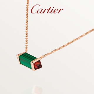 Cartier 卡地亚 Les Berlingots de Cartier系列 B7224953 几何18K玫瑰金宝石玉石项链 42cm