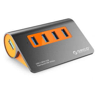 PLUS会员：奥睿科(ORICO)USB3.1分线器Gen2拓展扩展坞 笔记本电脑台式四口HUB集线器 带电源 USB3.2多接口转换器