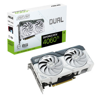 ASUS 华硕 白色 DUAL GeForce RTX4060TI-O8G-WHITE 电竞游戏显卡