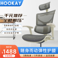 Hookay 好嘉缘 新舰S2人体工学椅 电脑椅 电竞椅 办公椅 老板椅 可躺座椅 升级2代 灰色龙纹网