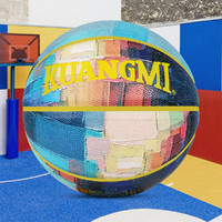 kuangmi 狂迷 个性彩色抽象画篮球7号撞色标准比赛训练室内室外成人篮球