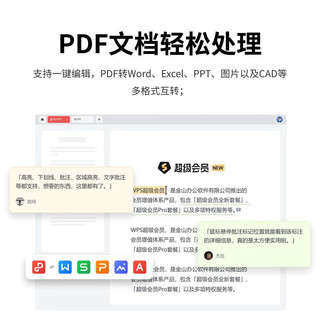 WPS超级会员4年套餐pdf转word排版PPT润色模板素材店铺