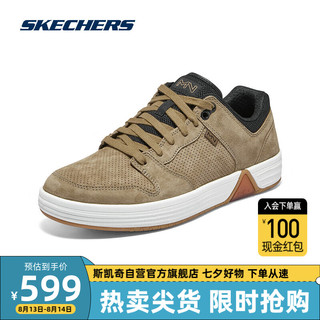 SKECHERS 斯凯奇 男子经典复古板鞋纯色学院风运动小白鞋222188 WSK 44