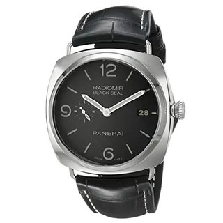 PANERAI 沛纳海 RADIOMIR镭得米尔系列 PAM00388 男士机械手表 45mm 黑盘 黑色皮革表带 方形