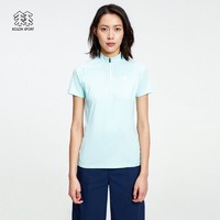 KOLON SPORT 可隆 女士T恤速干打底衫户外上衣运动衣女防晒立领半拉链短袖 LKZT1MN220-MI