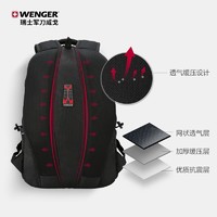 PLUS会员：WENGER 威戈 15.6英寸电脑包防泼水背包迷彩书包黑色SAB86817107048七夕