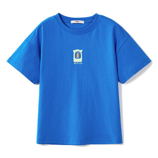 MQD 马骑顿 [上新]MQD童装男女同款短袖T恤夏季儿童短袖T恤子款潮 天空蓝 150cm