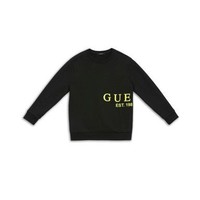 限尺码：GUESS 盖尔斯 女士纯色LOGO卫衣 YK3K8443CBLK