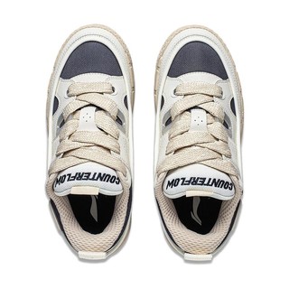 LI-NING 李宁 溯系列 誉 3.5 男子运动板鞋 AGCT331-1 米白色/冷檀黑 43