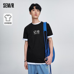 semir森马夜光印花凉感抗菌短袖t恤男
