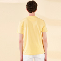 男士T恤夏商场同款T恤衫棉质圆领宽松潮流休闲男短袖t恤 170 黄色