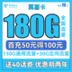 中国电信 翼喜卡 19元月租（150G通用流量+30G定向流量）送40话费