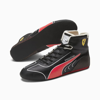 彪马（PUMA）高帮系带法拉利联名速猫赛车鞋舒适 Blk-RossoCorsaWhite 10