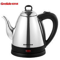 Grelide 格来德 电热水壶0.8L烧水壶小容量长嘴家用泡茶壶316L不锈钢小型电水壶 0.8L长壶嘴