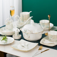 尚行知是 碗筷碗碟套装盘子碗套装组家用碗陶瓷餐具套装2023新款家用碗