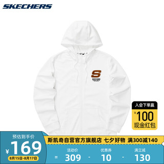 SKECHERS 斯凯奇 中性运动卫衣 L321U142/0019 亮白色 L