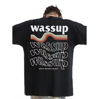 WASSUP 短袖T恤纯棉上衣重磅T桖街头宽松圆领休闲纯棉夏季百搭T恤