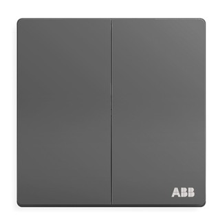 ABB 轩致系列 AF122-G 双开单控开关 灰色