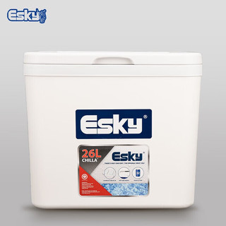 Esky 爱斯基 26L米白车载家用外卖保温箱冷藏箱便携户外小冰箱保鲜箱 附8冰袋