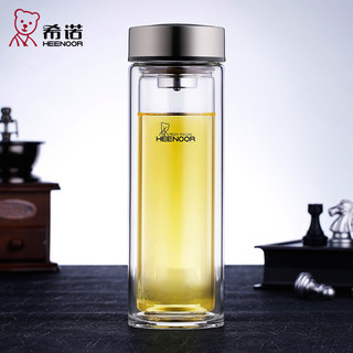 HEENOOR 希诺 XN-9607 双层玻璃杯 410ml 本色