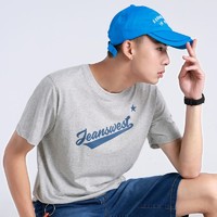 JEANSWEST 真维斯 JW真维斯男装体恤衫夏季潮流纯棉圆领印花短袖T恤半袖情侣装衣服