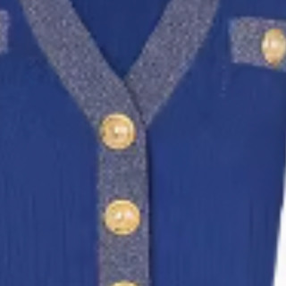 BALMAIN 巴尔曼 女士V领针织衫 AF1KL013KD74 蓝色 34