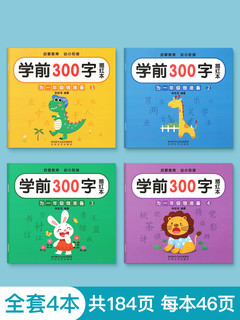 汉字描红本幼儿园幼小衔接教材学前300字（4本）