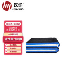 HANYANG 汉洋 活性炭生化棉2片鱼缸过滤棉水族滤材高密度海绵养鱼过滤材料