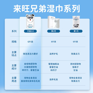 L&W BROS 来旺兄弟 宠物湿巾猫咪免洗手套6片 拍3送1