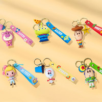 Disney 迪士尼 草莓熊钥匙扣玩具总动员胡迪巴斯光年周边卡通可爱背包挂件情人节 六款随机发1款