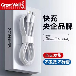 Great Wall 长城 适用苹果充电线PD20WPD数据线iPhone14快充线13/12/11/XR套装