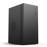 商务办公电脑机箱台式机迷你小型手提桌面主机箱(M-ATX/ITX主板/ATX电源/0.6加厚板材) V200黑色