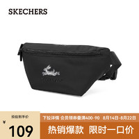 斯凯奇（Skechers）2023年男女同款字母logo时尚休闲运动腰包斜挎包 黑色/02L2 默认1