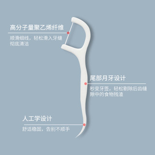 Meishi 媄施 细滑牙线棒清洁齿缝拉力护理清洁牙齿剔牙签家庭装100支装