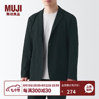 无印良品（MUJI）男式 易干弹力泡泡纱 夹克ADA04A3S 短款外套 黑色 L