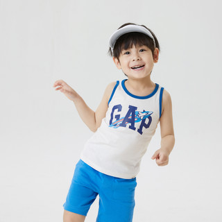 Gap 盖璞 男幼童夏季2023新款LOGO背心667428儿童装可爱运动无袖上衣