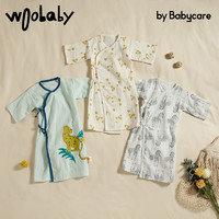 woobaby婴儿夏装新生儿睡袍纯棉春装宝宝和袍纱布babycare衣服