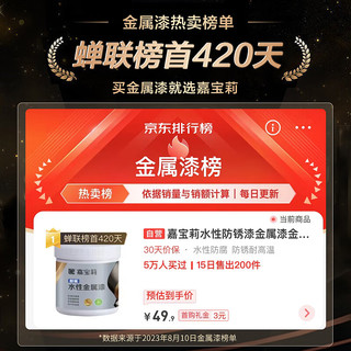 CARPOLY 嘉宝莉 水性金属防锈漆金属防腐金属漆铁门漆栏杆漆家用油漆白色3kg