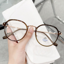 erilles161非球面高清镜片tr金属圆形米钉眼镜框冷茶色