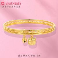 sharkbaby 鲨鱼甜心三生三世小猫手镯手环饰品女镀金kt猫咪镯子