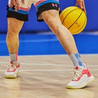 安德玛 UA男鞋2023秋季新款猛男粉拼接运动鞋比赛训练鞋减震篮球鞋