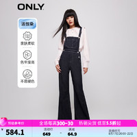 ONLY2023秋季新款时尚百搭高腰背带喇叭裤长裤牛仔裤女|12337M004 J37 1000洗水蓝牛仔 155/60A/XSR